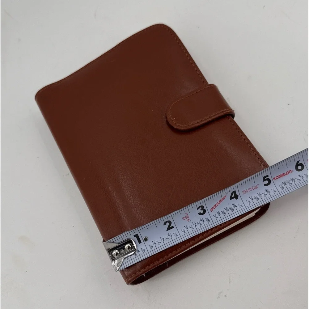 Vtg Diary Planner Binder Notebook, Reusable Leather Journal Weekly Monthly NOS